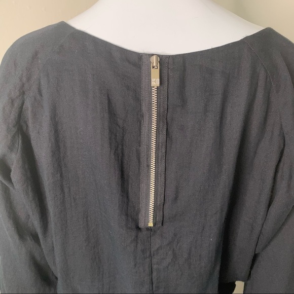 HUGO BOSS Orange Amirella Silk Blend Black Dress Zip Back Long Sleeve - Picture 12 of 16